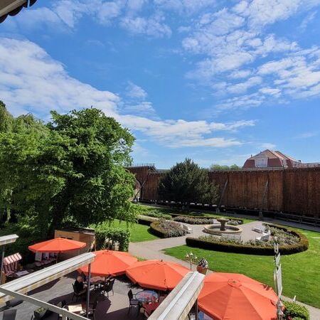 Blick vom Balkon Rosengarten